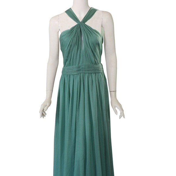halston heritage green dress